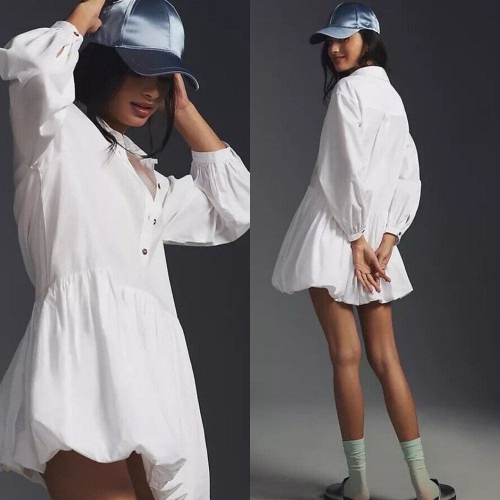 Anthropologie Maeve Bubble hem Shirt mini dress